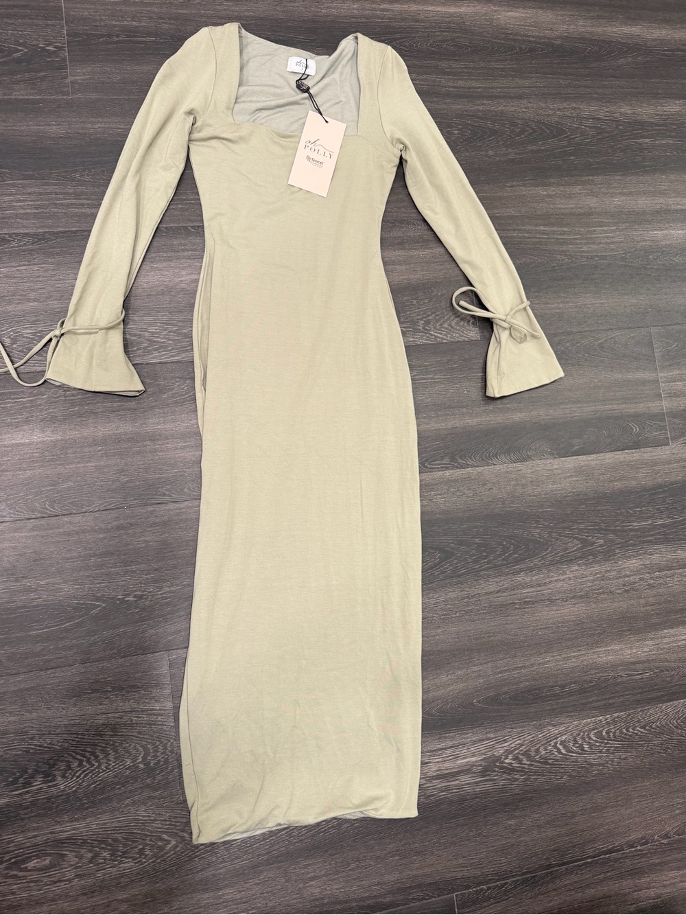 Oh Polly Sage Green Long Sleeve Maxi Dress